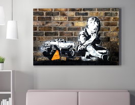 Wallity WY25 Banksy Lienzo Decorativo Enmarcado 50 x 70 cm